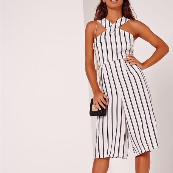 missguided striped jumpsuit